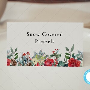 Editable Food Tent Card | Instant Download, Printable | Christmas Party, Baby Shower, Buffet Tent, Table Numbers, Place Card | DC012