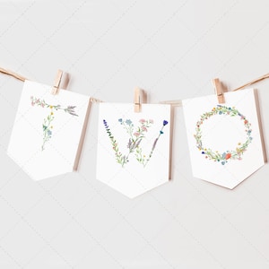 Wild Flower Birthday Second Birthday High Chair Banner, TWO, Garden Birthday, Wildflower, Second Birthday | DC234