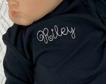 Conjunto de bebé bordado con nombre: regalo personalizado para recién nacido, body personalizado para bebé recién nacido