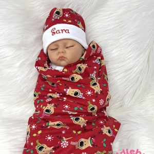 Christmas receiving on sale blankets