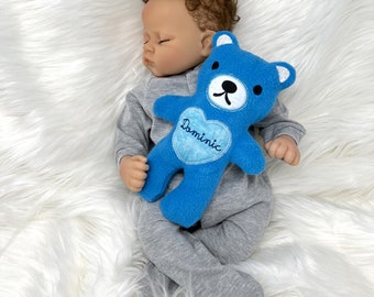 Personalized Teddy Bear, Sensory Snuggle Toy, Newborn Gift