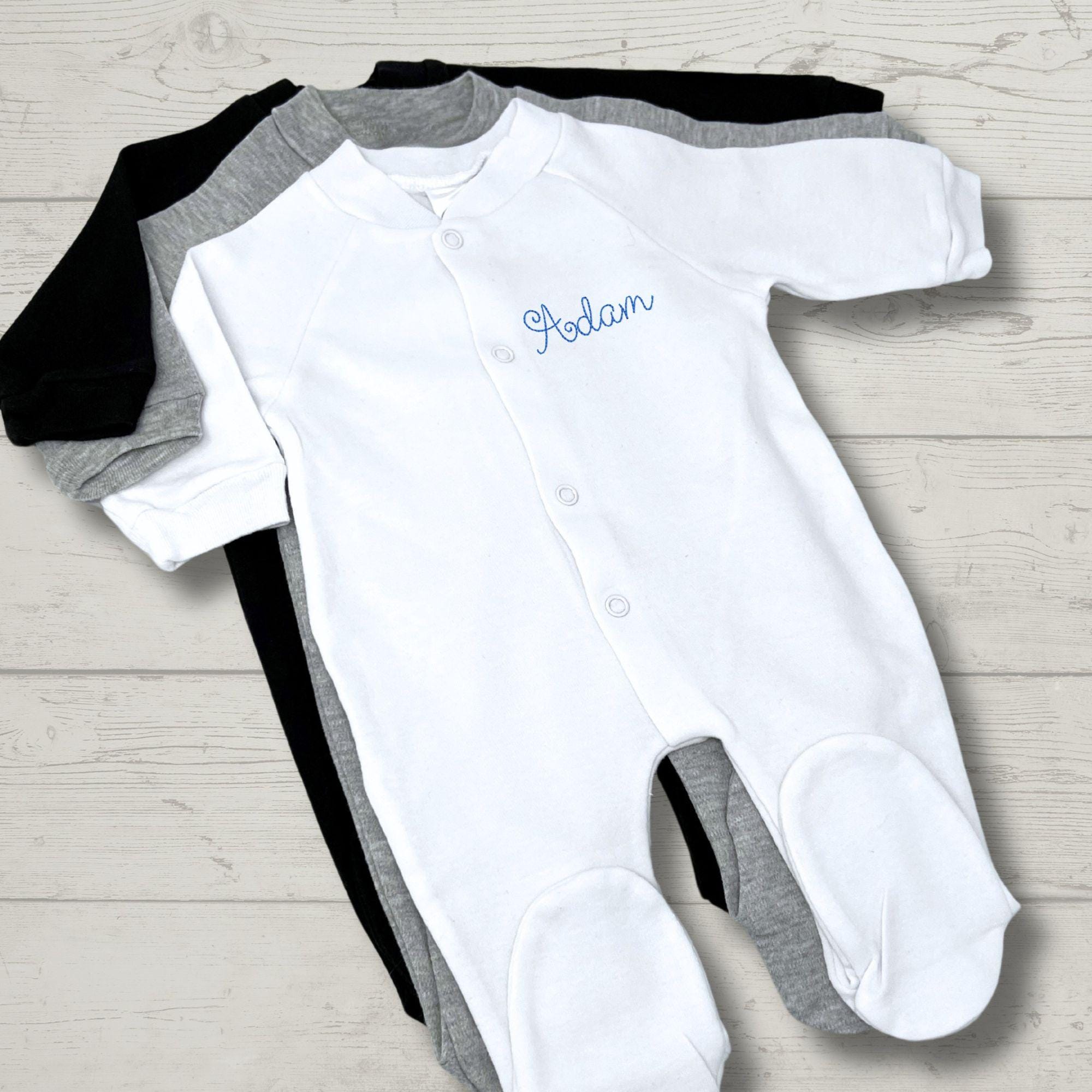 Personalized Embroidered Baby Footie Pajamas: Newborn Keepsake Gift