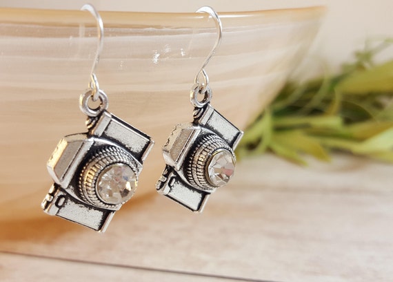 Horror Gótico Hecho a Mano Plata//Negro Pluma Pendientes de Plata 925 Ganchos