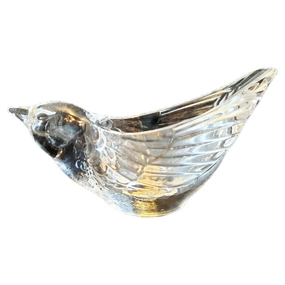 Vintage Crystal Bird Trinket Bowl Cristal D'Arque… - image 1