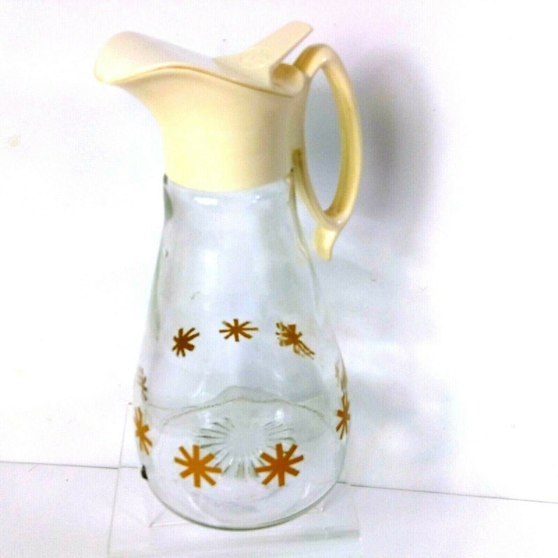 Vintage 1962 Glass Log Cabin Pancake Syrup Pitcher Jug ...