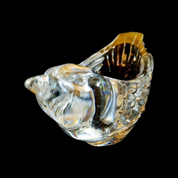 Vintage Crystal Bird Trinket Bowl Cristal D'Arque… - image 3