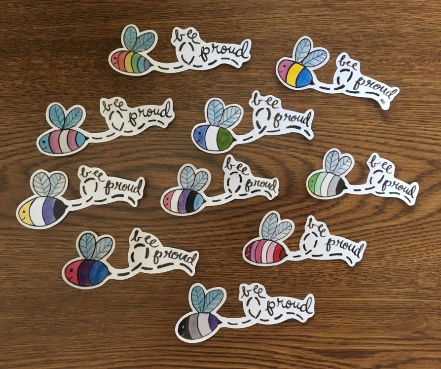 LGBTQ 4 pack Bee Proud Pride Stickers