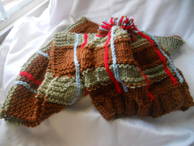 Hand Knit Toboggan and Matching Infinity Scarf in Brown/tan Etsy