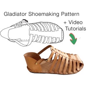 Patrón de calzado para sandalias de cuero con correas unisex