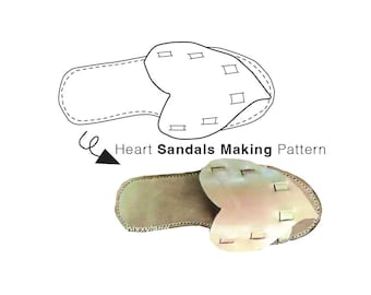 Frauen Herz Leder Sandalen Schuhmacher Printable Pattern