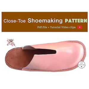 Uniseks leren sandalen met gesloten neus, schoenpatroon met instructievideo&#39;s
