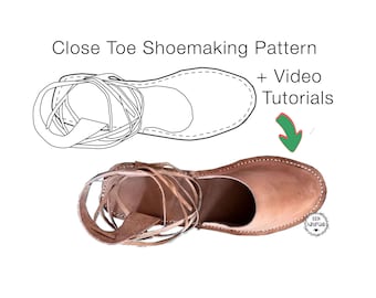 Women Closed-Toe Leather Sandals Shoemaking PDF Pattern with tutorial video Fun to make!!