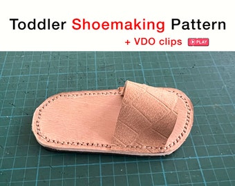 Toddler Leather Sandals Printable Pattern DIY Learn Shoemaking Download Print PDF File Make Shoes By Hand Step-By-Step Instructional Video