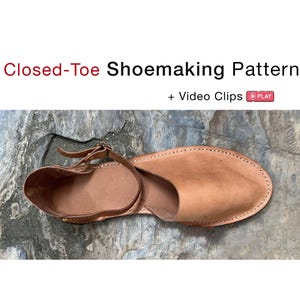 Women Closed-Toe Leather Strap Sandals Shoemaking Printable Pattern