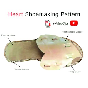 Women Heart Leather Sandals Shoemaking Printable Pattern
