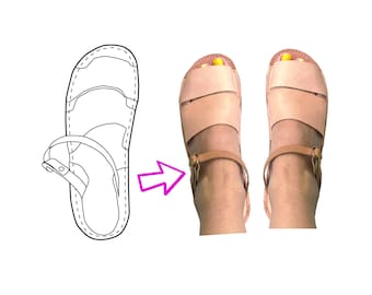 Ledersandale Schuhmacher-Muster: Damen-Größen 3-9 (PDF-Muster, Video-Tutorial enthalten)