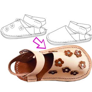 Junge Mädchen Kleinkind Ledersandalen 2-in-1 druckbare Muster Spaß zu machen