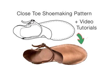 Women Closed-Toe Leather Strap Sandals Shoemaking Printable Pattern