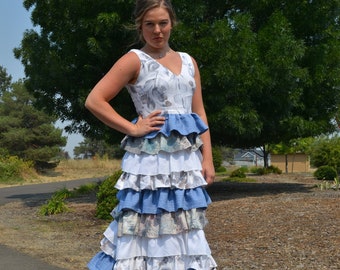 Fountains of the Deep Couture Ruffle Gown