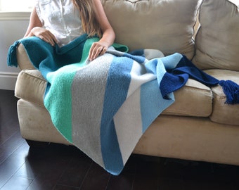 Handknit Bias Blanket