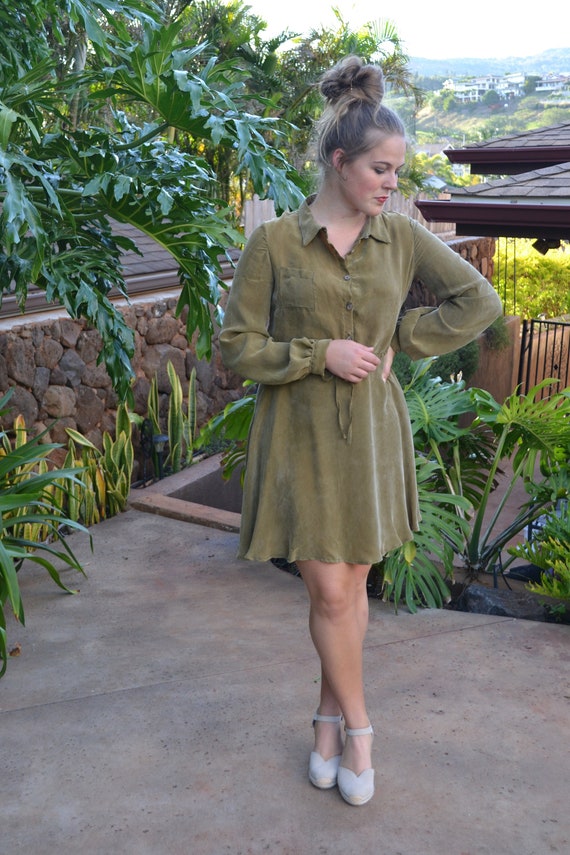 Olive drab dress top