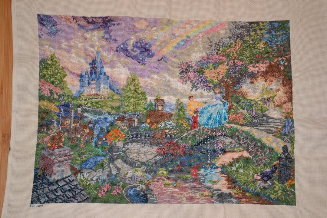 Completed Disney Dreams Cross Stitch Cinderella Wishes Upon a Star Etsy