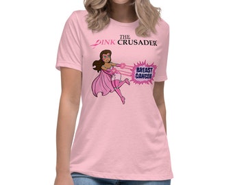 Pink Crusader borstkanker dames relaxed T-shirt 4