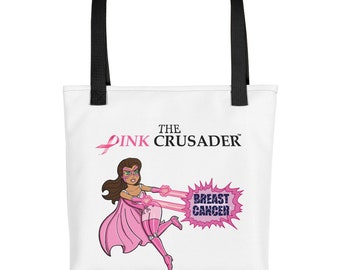 Roze kruisvaarder Borstkanker Tote Bag 4