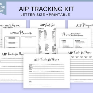 Autoimmune Protocol Tracking Kit, AIP Food List, Phone Wallpaper, Reintroduction List, Recipe Tracker, Symptom Tracker •  PRINTABLE