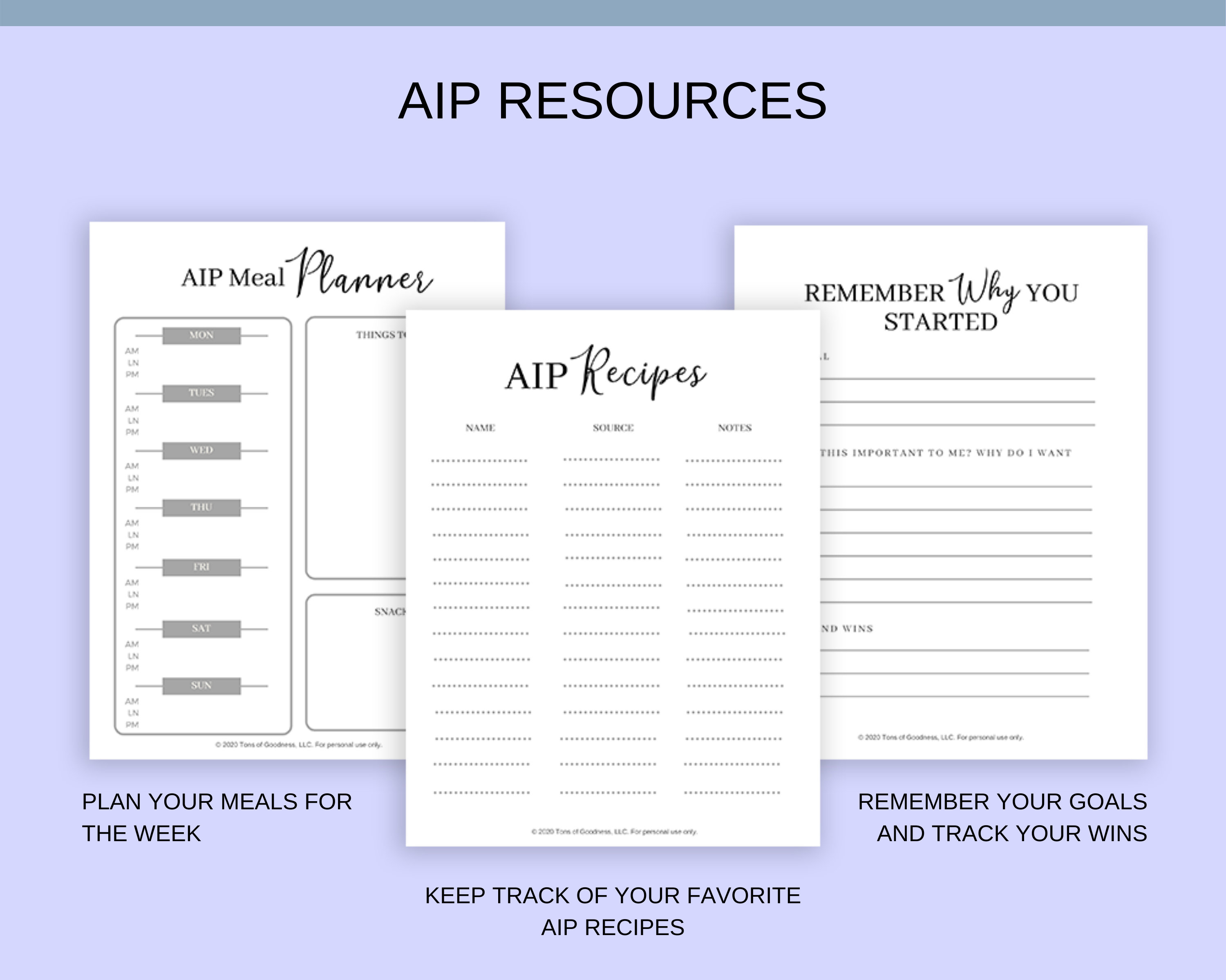 Autoimmune Protocol Tracking Kit, AIP Food List, Phone Wallpaper ...