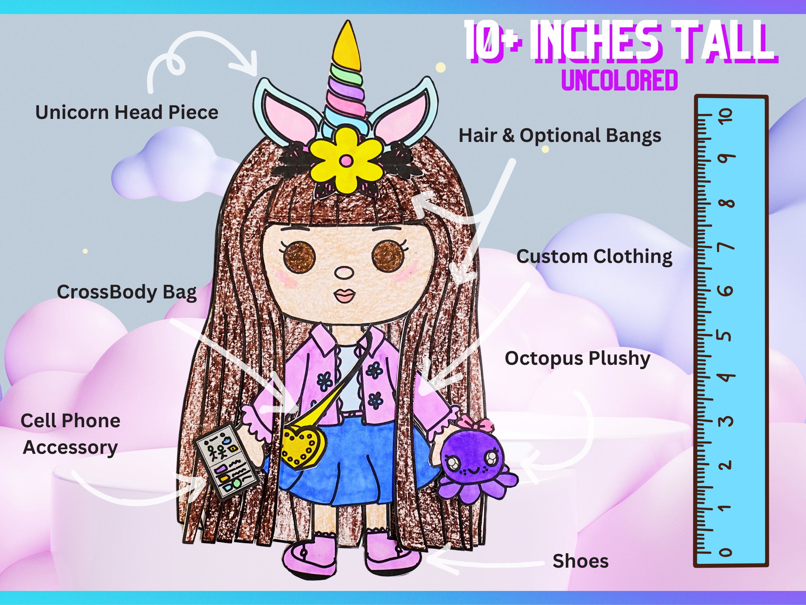 Printable Paper Doll- Uncolored Digital Pdf Instant Download- Toca Boca ...