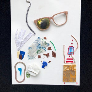 5-30-2018 - Modern Abstract &quot;Found Object Placing&quot; Assemblage Art 14 x 11 x 1.5 inches