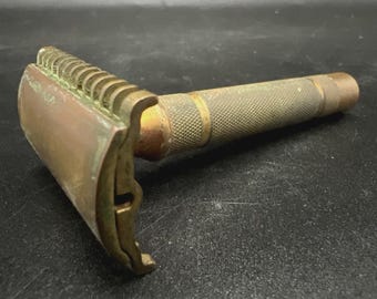 Vtg 1930s Gillette NEW Long Comb Safety Razor Open Comb Shaver Pat 17567 USA