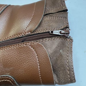 VTG Clarks Riddle Avant Bottines moto en cuir marron Chaussures à boucle taille 8,5 image 5