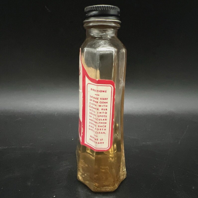 Vtg Coralie Cleaning Fluid Bottle Fieth Brothers Kansas City Glass Prop image 5