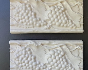 Azulejos de cerámica vintage Pratt Larson con diseño de racimo de uvas para salpicadero de cocina, 20 cm (8 pulgadas) - Juego de 2