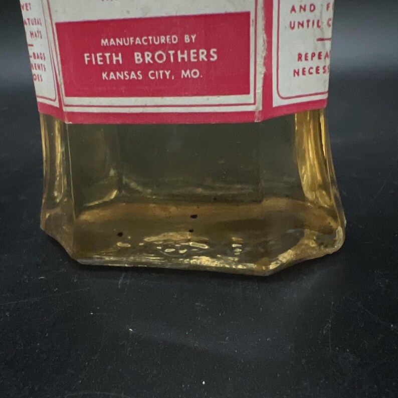 Vtg Coralie Cleaning Fluid Bottle Fieth Brothers Kansas City Glass Prop image 8