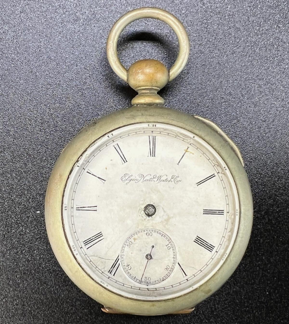 Montre De Poche Elgin Modèle 5, 15 Rubis, Mouvement 18s Mécanique - Occasion Pour Réparation Ou Pièces