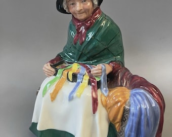 Vtg Royal Doulton Silks and Ribbons HN 2017 Porcelain Street Vendor Figurine