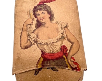 Estuche antiguo de la década de 1900 de la Fábrica de Cigarros Eagle, con funda promocional para mujer, estilo Havana