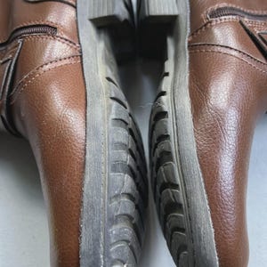 VTG Clarks Riddle Avant Bottines moto en cuir marron Chaussures à boucle taille 8,5 image 4