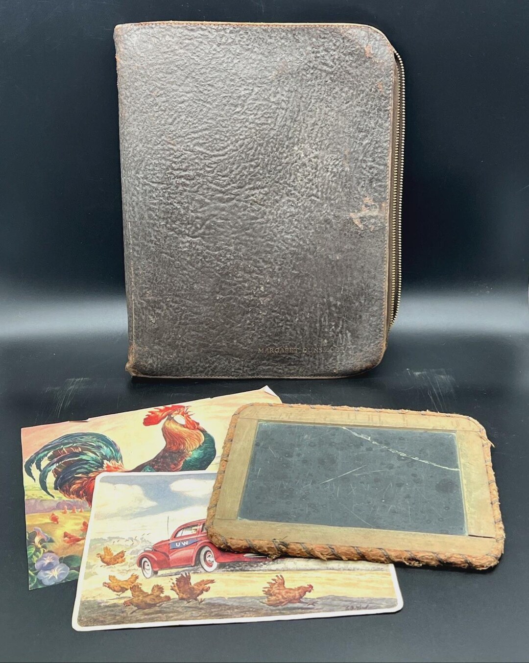 Vtg 1930s Antique Brown Girls School Binder Folio Notebook Old ...