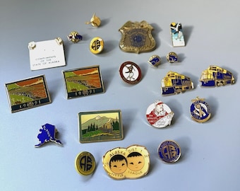 Lote de pines de solapa antiguos de Alaska Railroad Corp ARRC 1991-1993 Agente Especial Junior 16 piezas