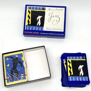 Cartas de baralho vintage MOMA Henri Matisse Jazz Museum of Modern Art Blue de 1994