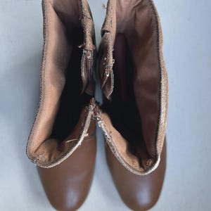 VTG Clarks Riddle Avant Bottines moto en cuir marron Chaussures à boucle taille 8,5 image 9