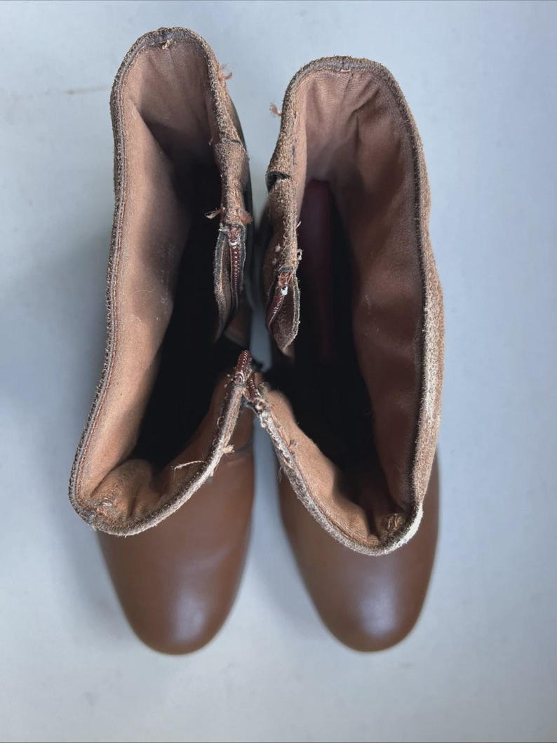 VTG Clarks Riddle Avant Bottines moto en cuir marron Chaussures à boucle taille 8,5 image 9