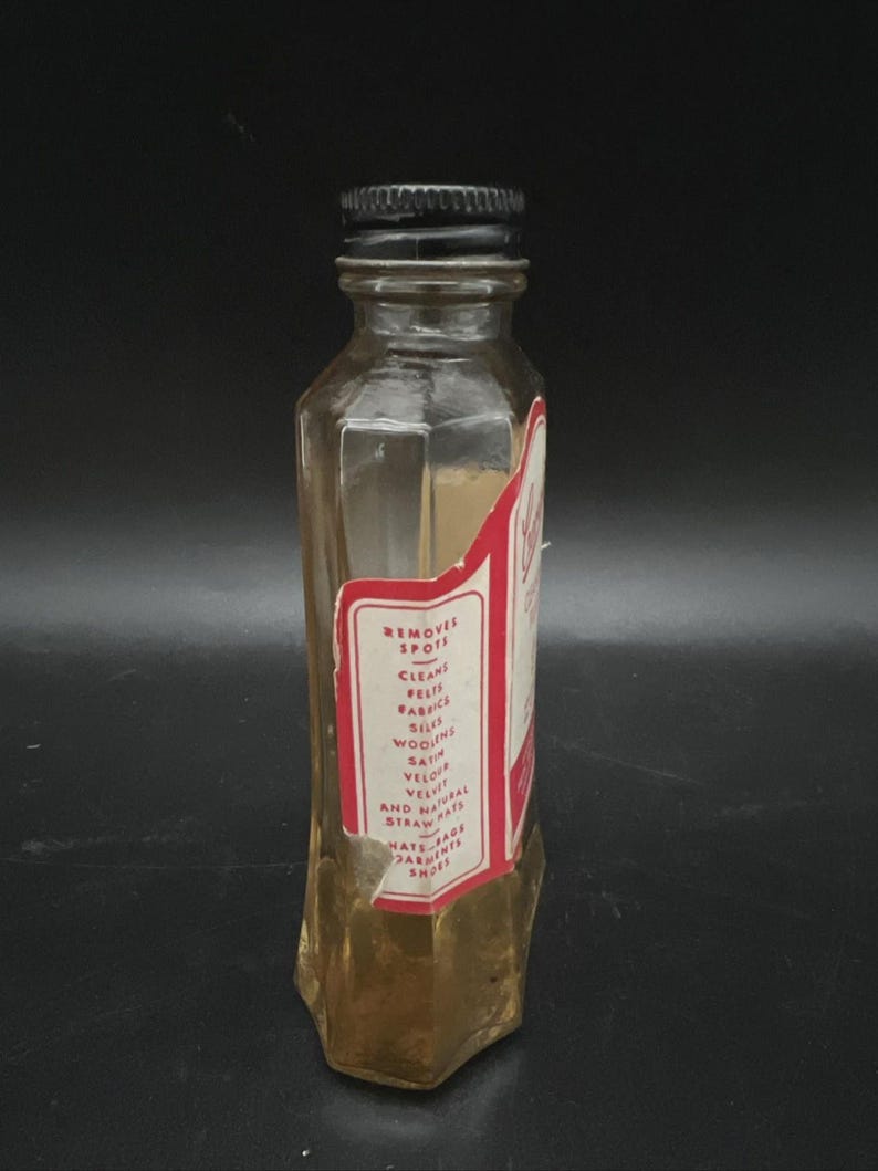 Vtg Coralie Cleaning Fluid Bottle Fieth Brothers Kansas City Glass Prop image 2