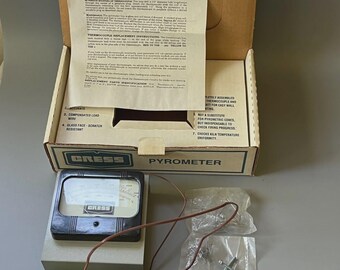 Vtg Cress Pyrometer Kiln Temperature Gauge Meter & Thermocouple Kit in Box