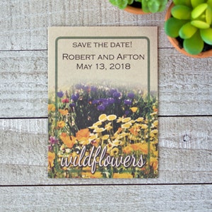 Custom Seed Packets, wedding favors, mothers day idea or bridal shower gift, party favors, summer wedding favors, wildflower seed included
