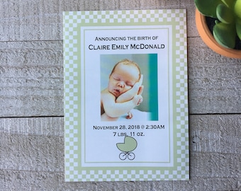 Seed packet favor for baby, birth announcement idea, personalized photo, welcome baby, baby shower or sprinkle guest gift